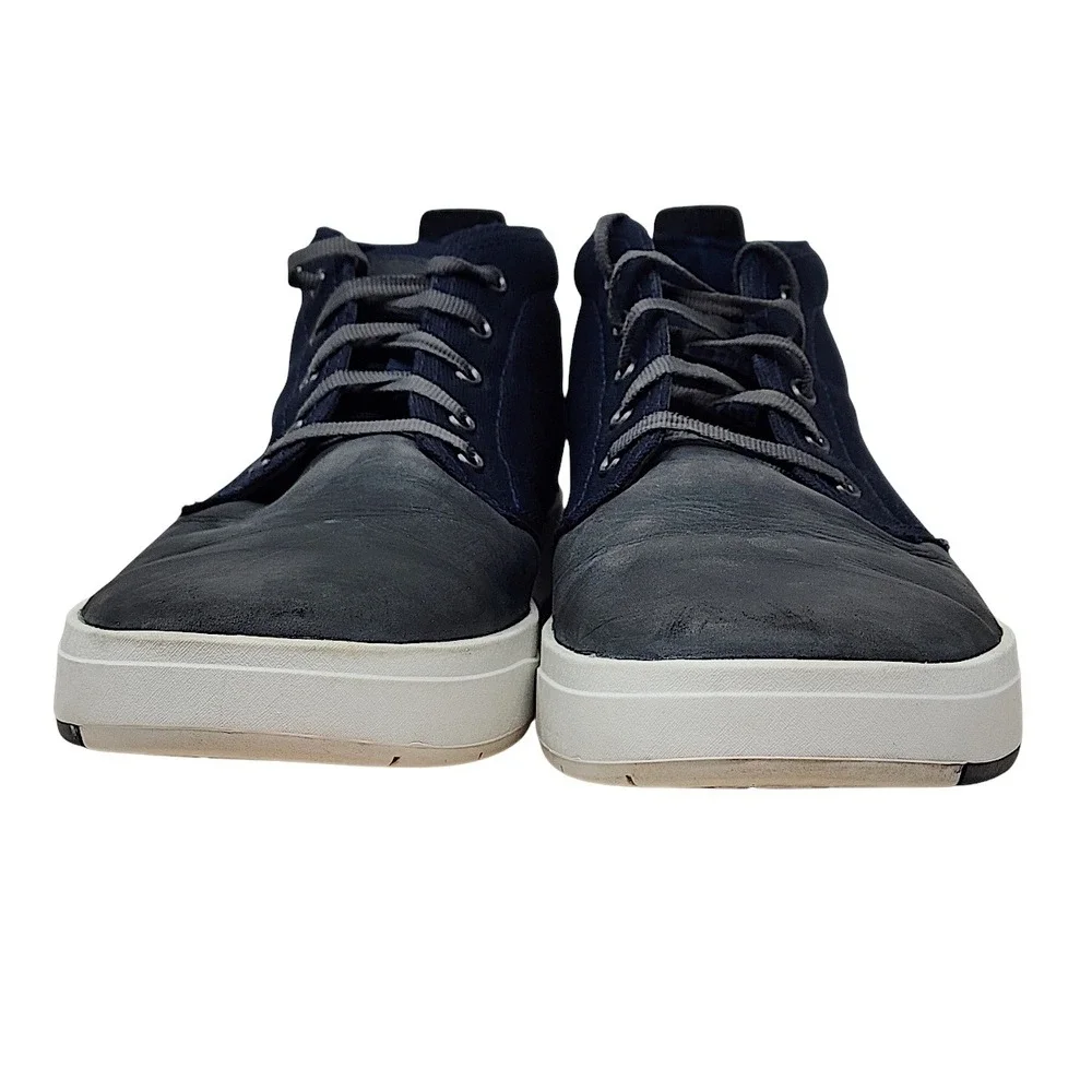 Timberland Chukka Sneakers 10.5 Men Davis Square Boot Navy Blue Gray Mixed Media